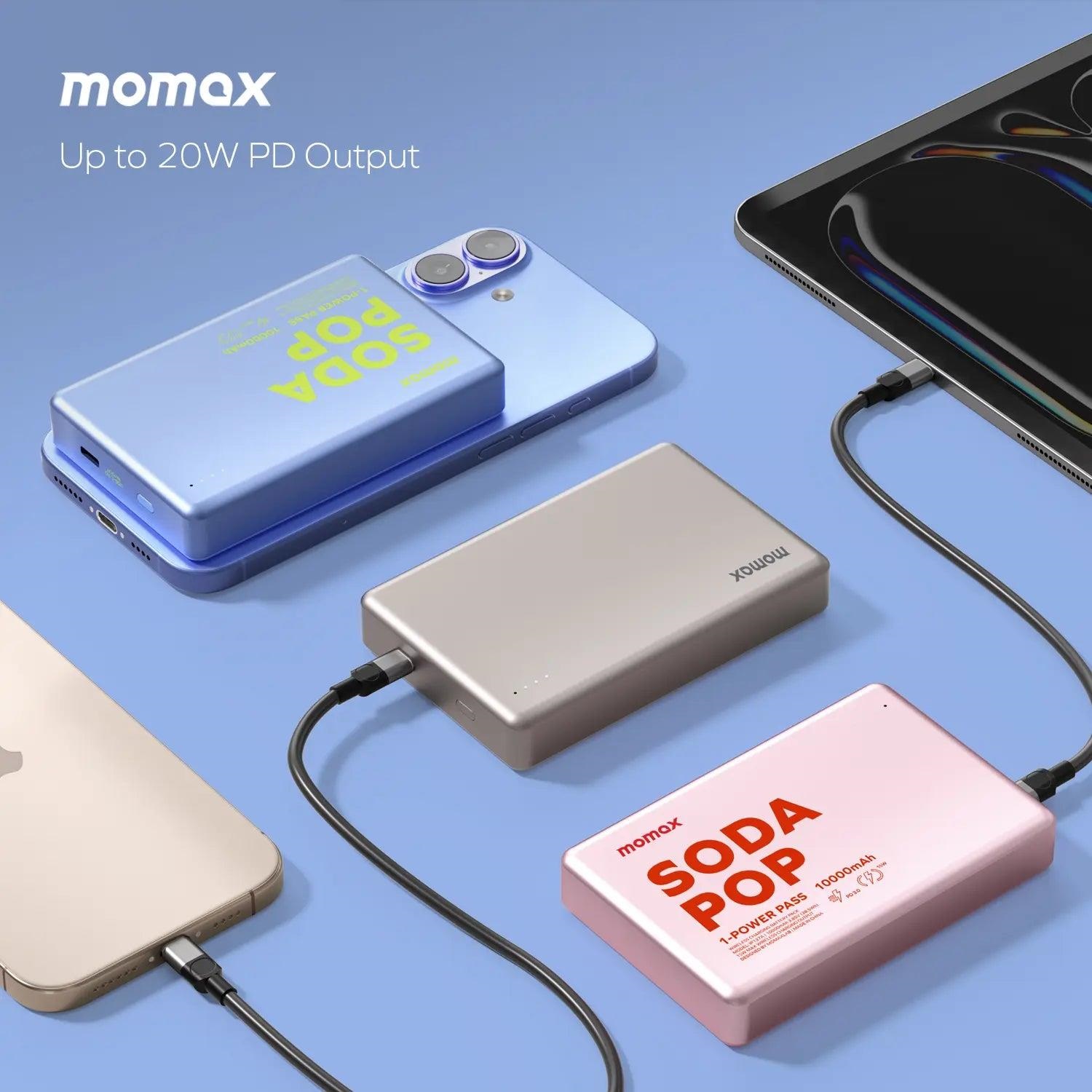 Батарея мобільна MOMAX 1-Power Pass 10000mAh 20W Blue (IP137AB) · 5
