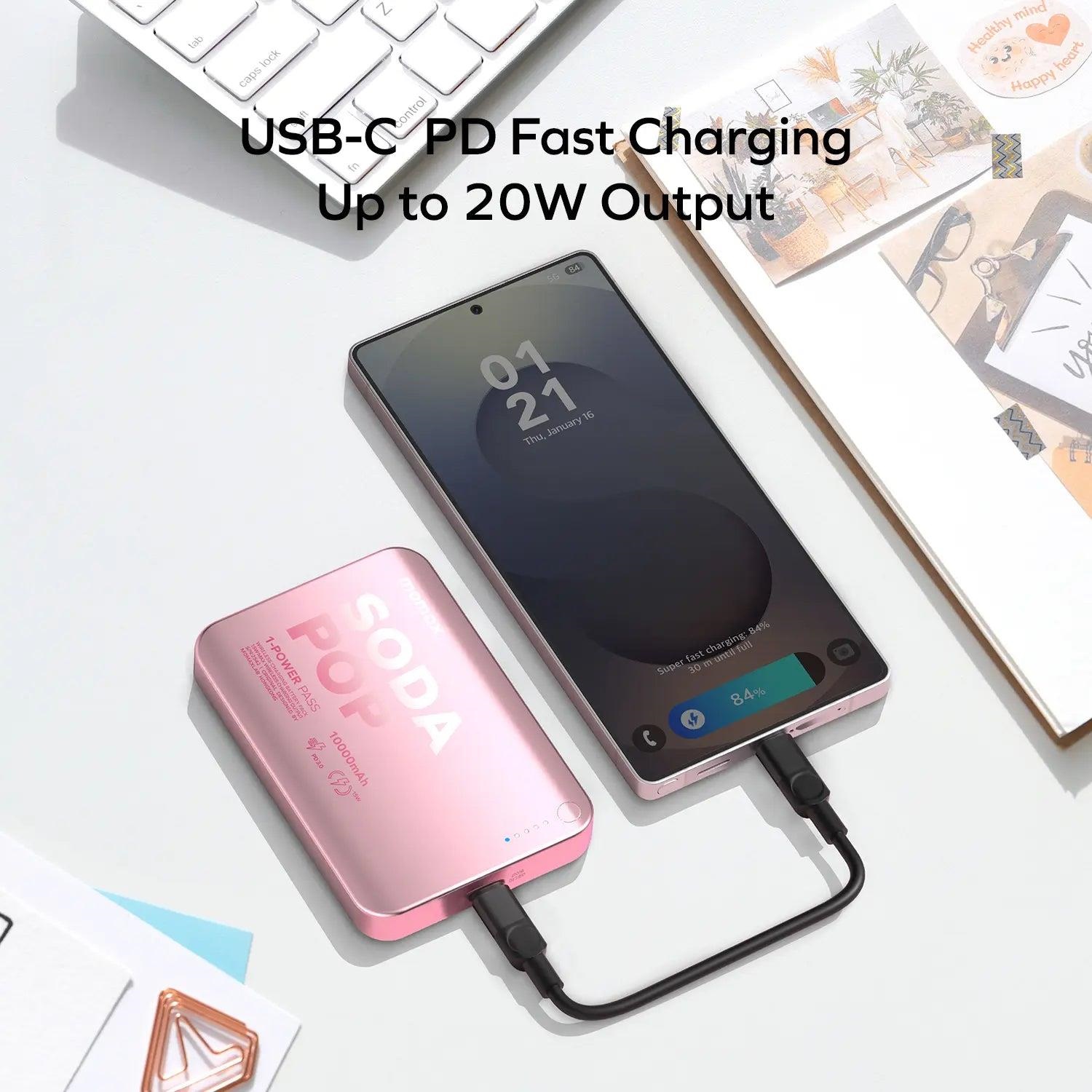 Батарея мобільна MOMAX 1-Power Pass 10000mAh 20W Purple (IP166U) · 6