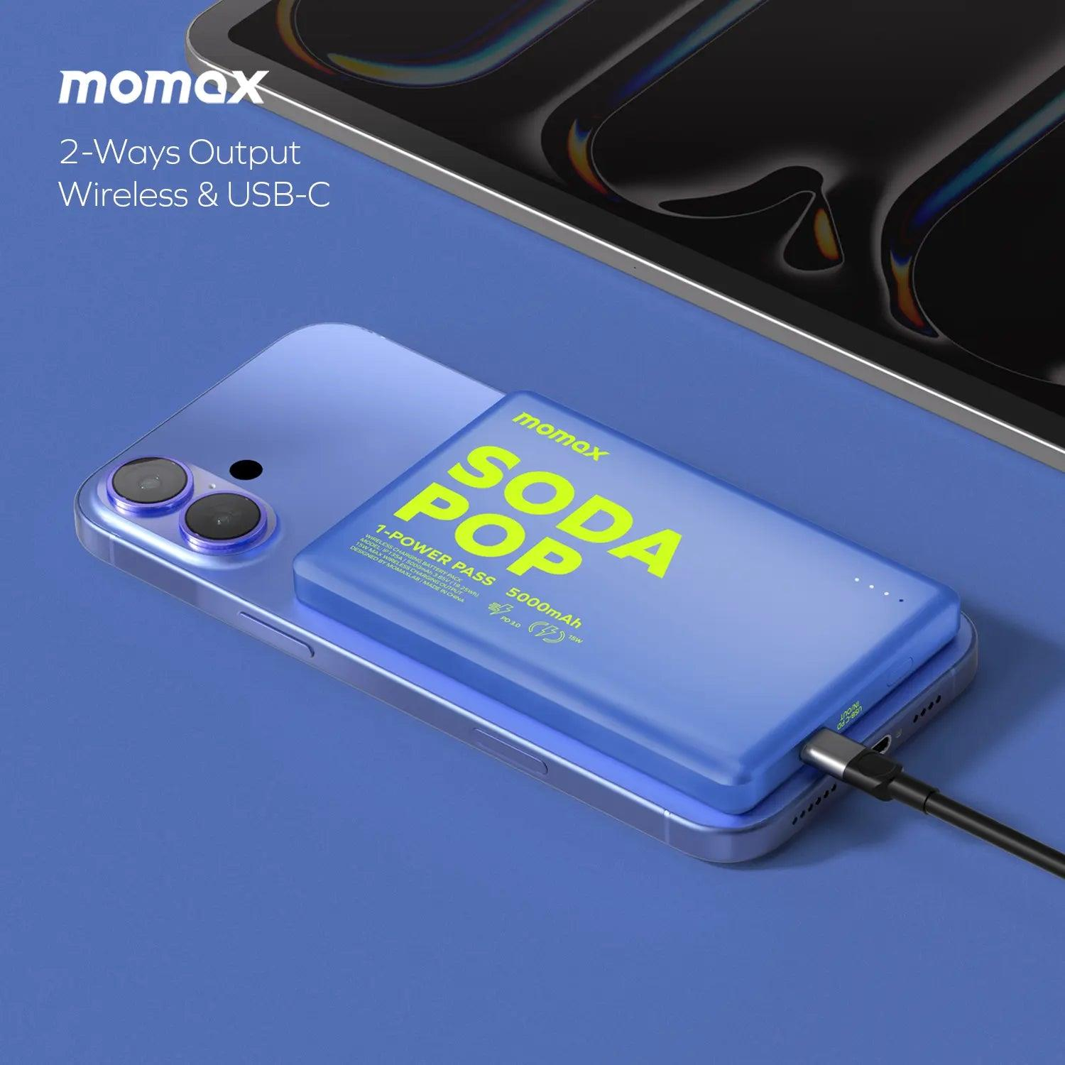 Батарея мобільна MOMAX 1-Power Pass 20W 5000mAh Blue (IP135AB2) · 6