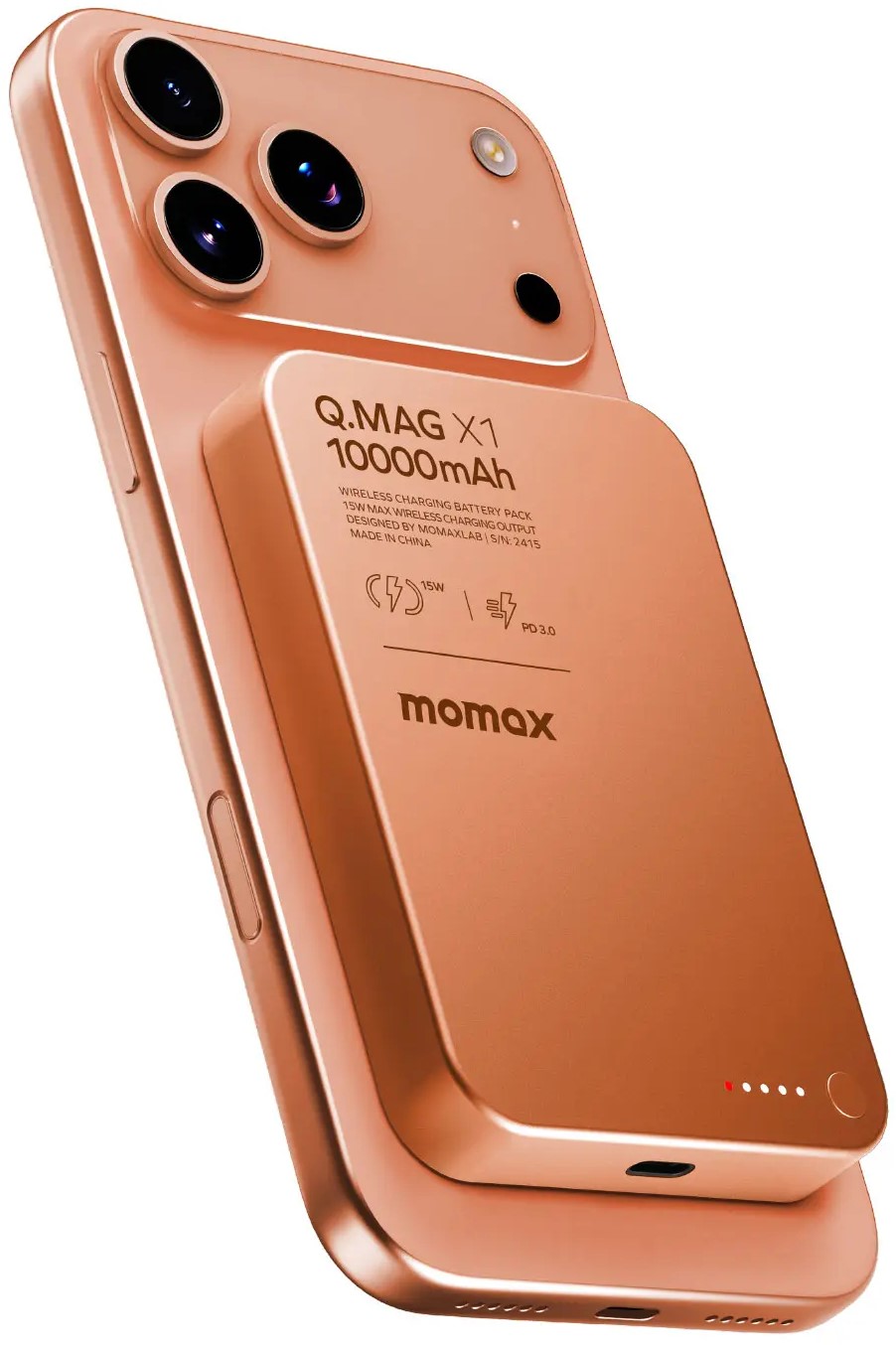Батарея мобільна MOMAX Q.Mag X1 10000mAh 20W Orange (IP117AM) · 4