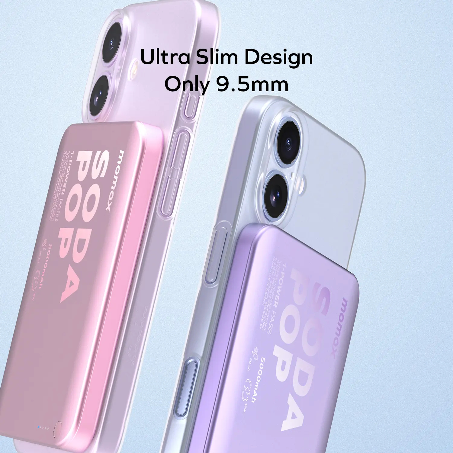 Батарея мобільна MOMAX 1-Power Pass 5000mAh vPink (IP165P) · 4