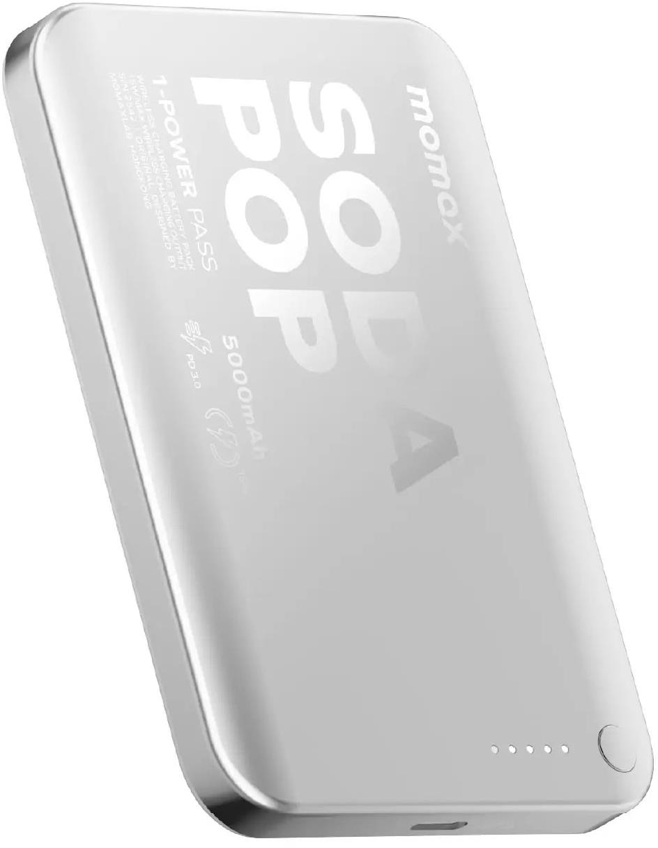 Батарея мобільна MOMAX 1-Power Pass 5000mAh 20W Silver (IP165S) · 2