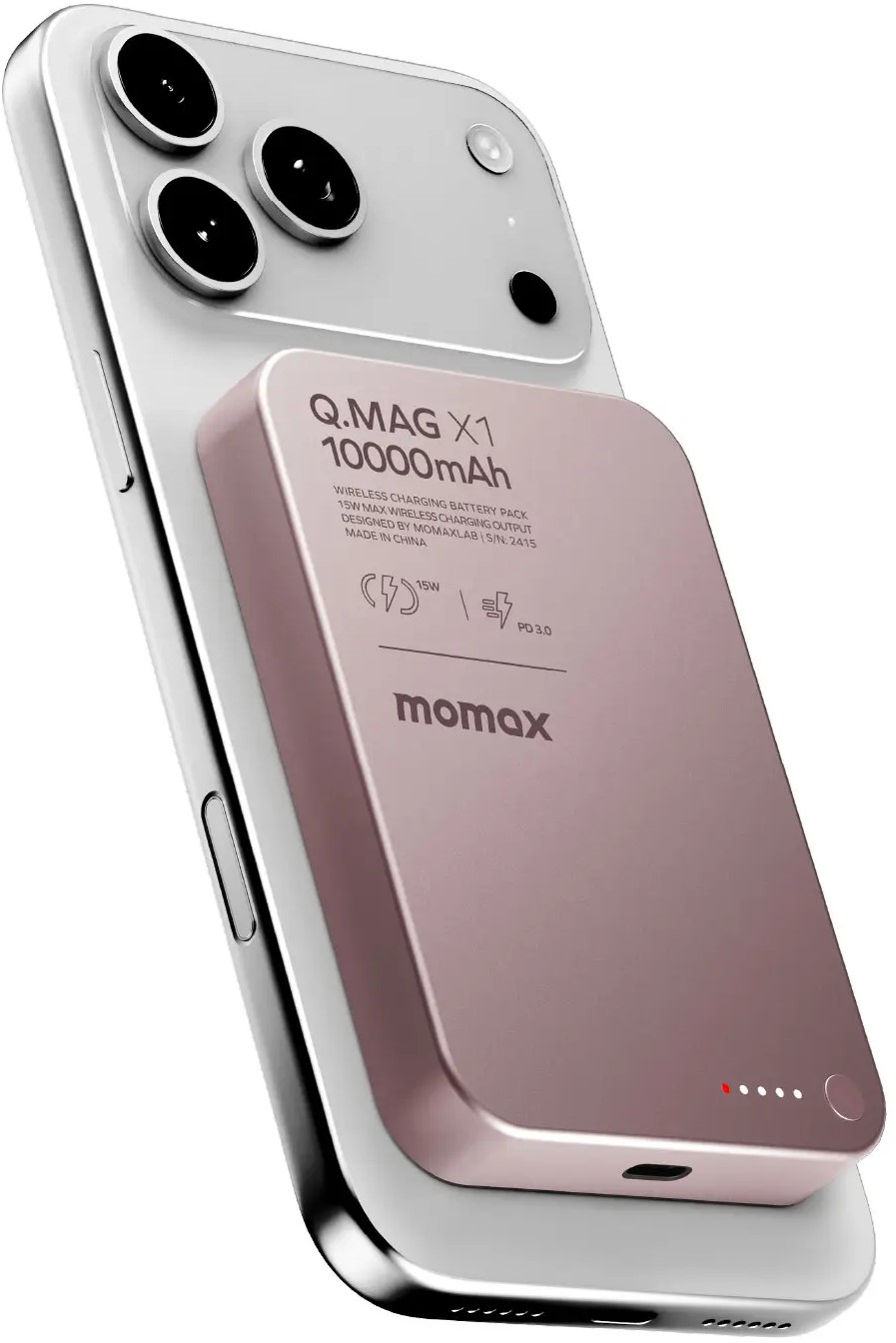 Батарея мобільна MOMAX Q.Mag X1 10000mAh 20W Pink (IP117AP) · 4