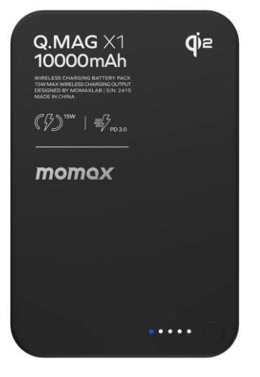Батарея мобільна MOMAX Q.Mag X1 Qi2 10000mAh 20W Black (IP136Q2D)