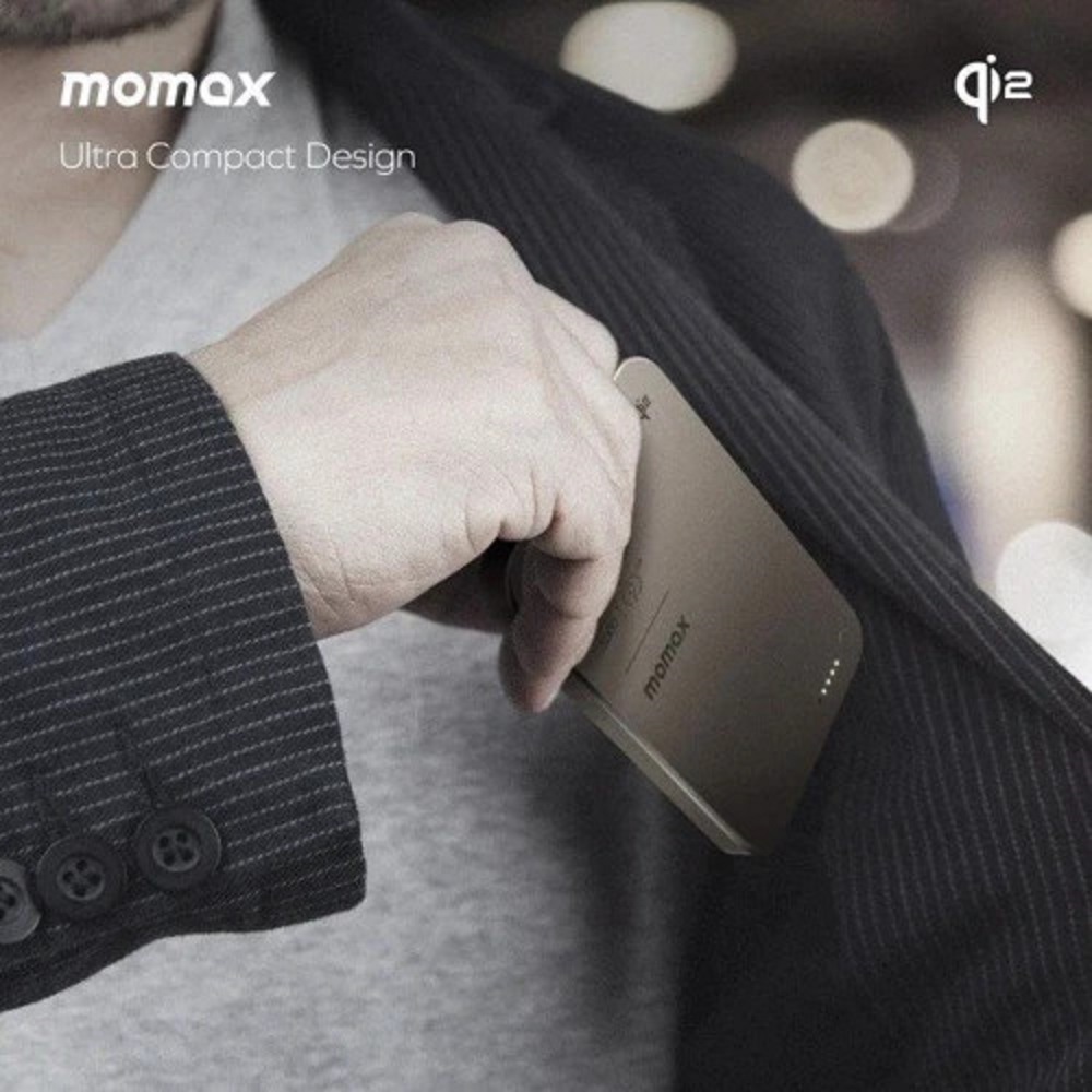 Батарея мобільна MOMAX 1-Power Q.Pass Qi2 5000mAh 20W Black(IP129Q2D) · 5