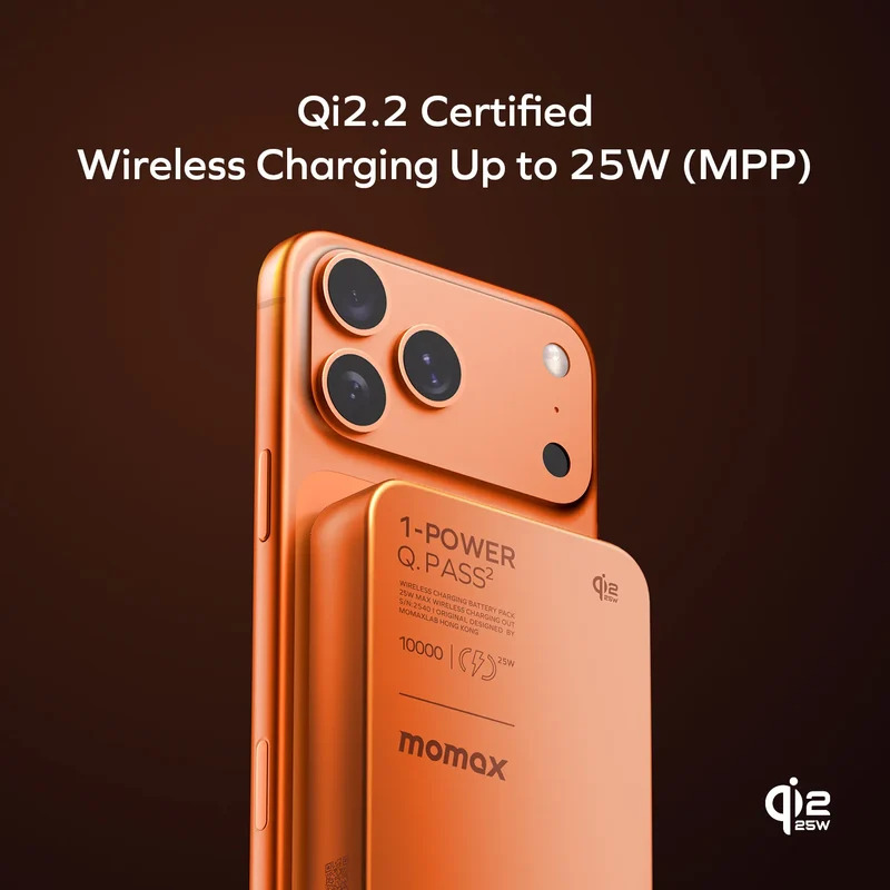 Батарея мобільна MOMAX 1-Power Q.Pass2 10000mAh 30W Solar Orange · 4