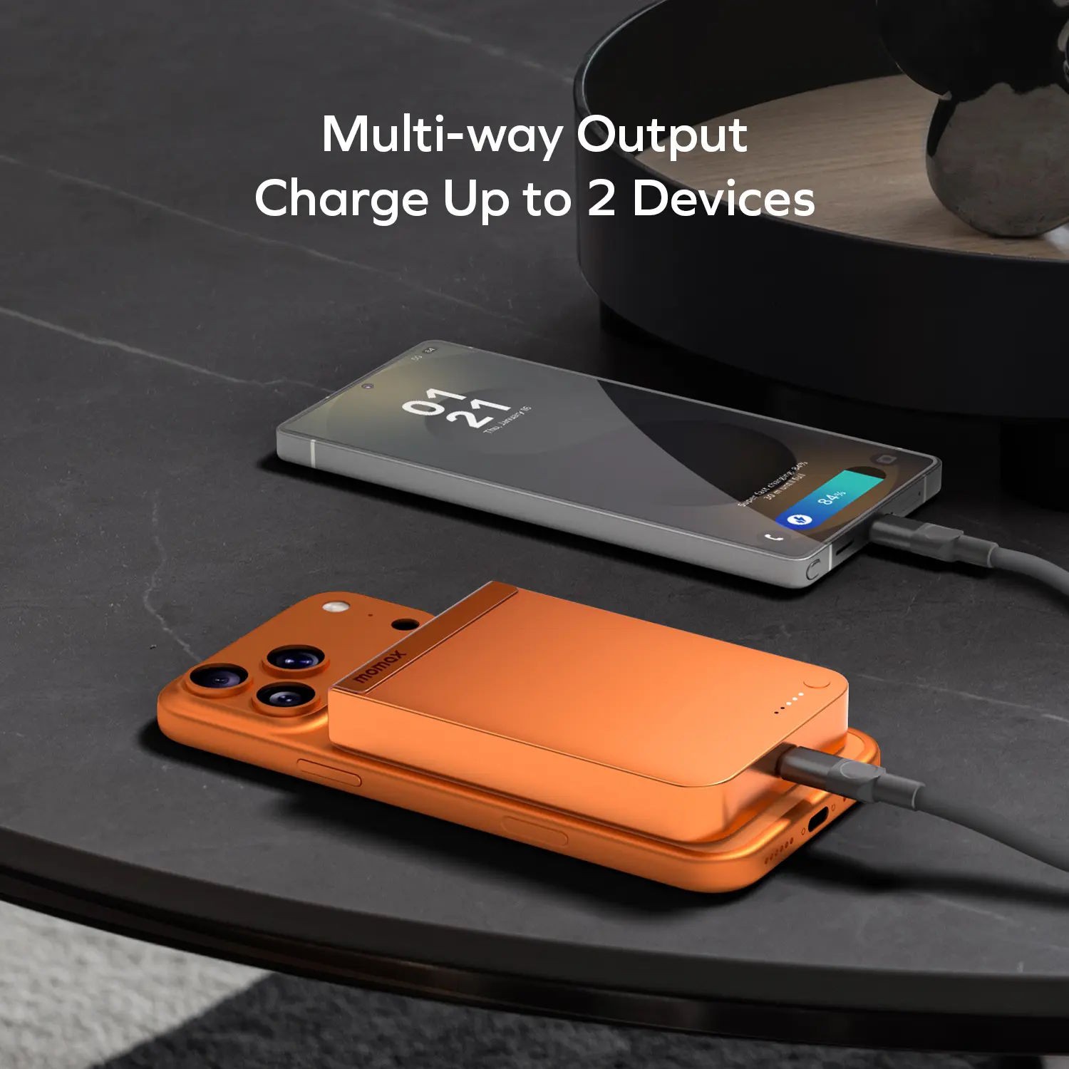 Батарея мобільна MOMAX 1-Power S.Pass 10000mAh 30W Orange (IP162Q2M) · 6