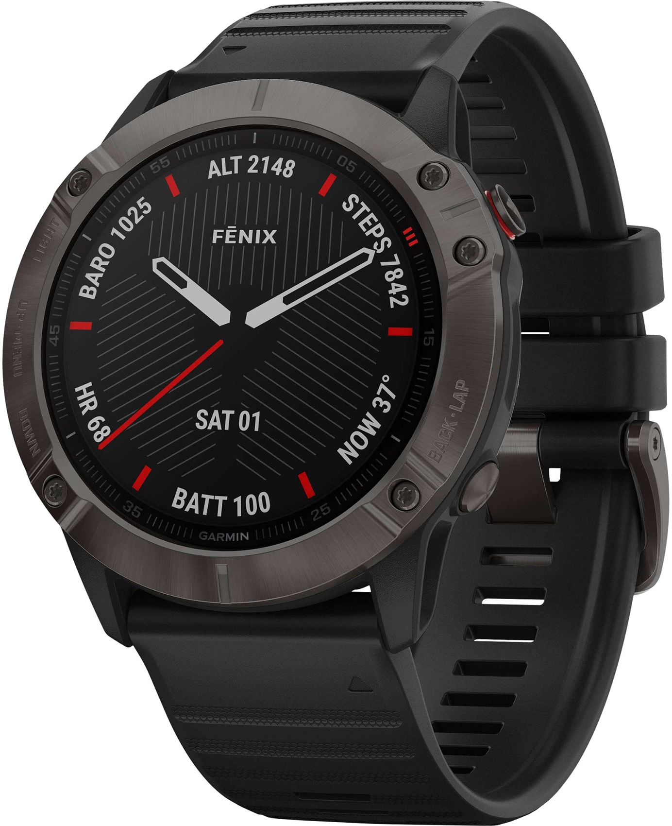 Смарт-часы GARMIN fenix 6X Pro Sapphire Carbon Grey DLC with Black (010