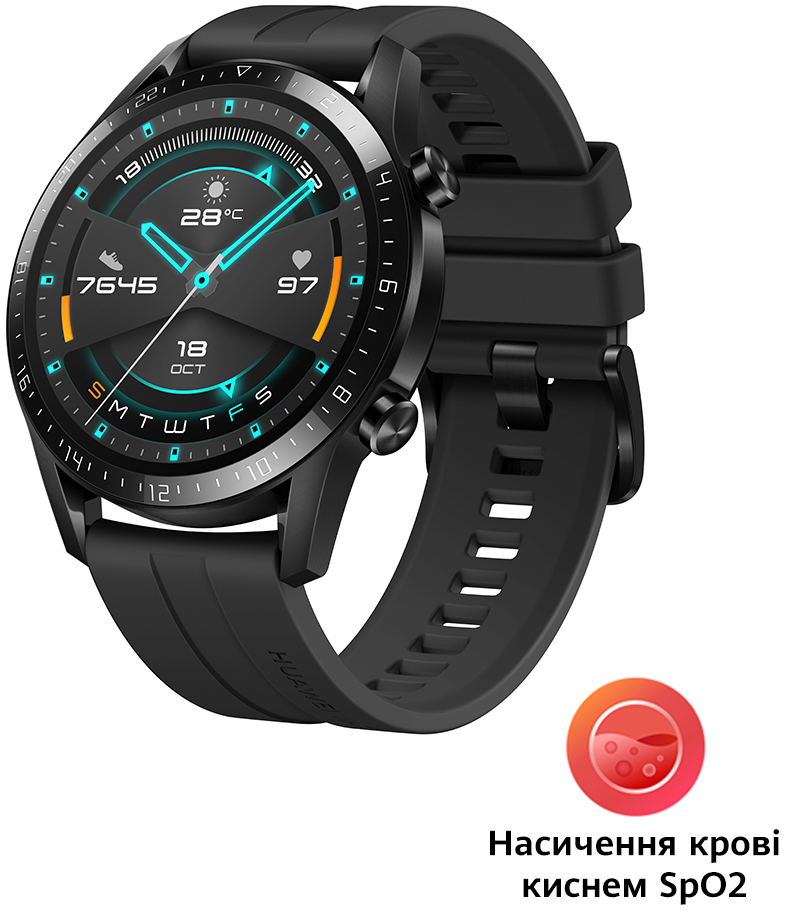 Акція на Смарт-часы HUAWEI Watch GT 2 Sport 46mm Matte Black (55024474) від Eldorado