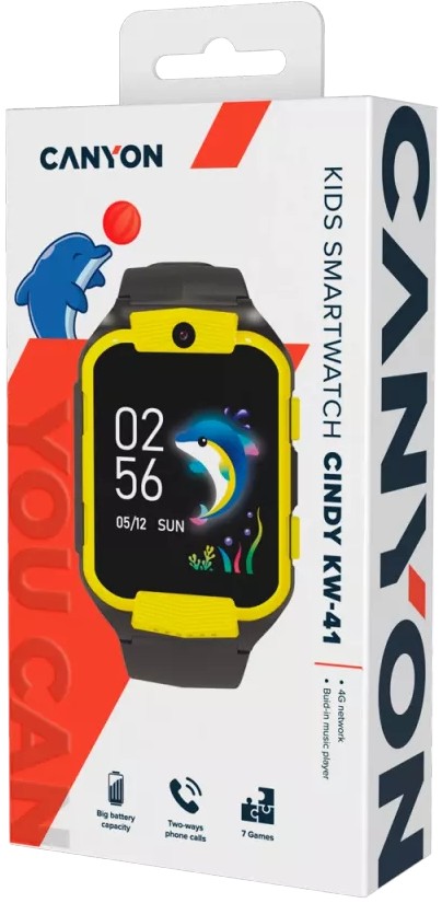 Дитячий смарт-годинник CANYON Cindy KW-41 Yellow-Black (CNE-KW41YB) · 5