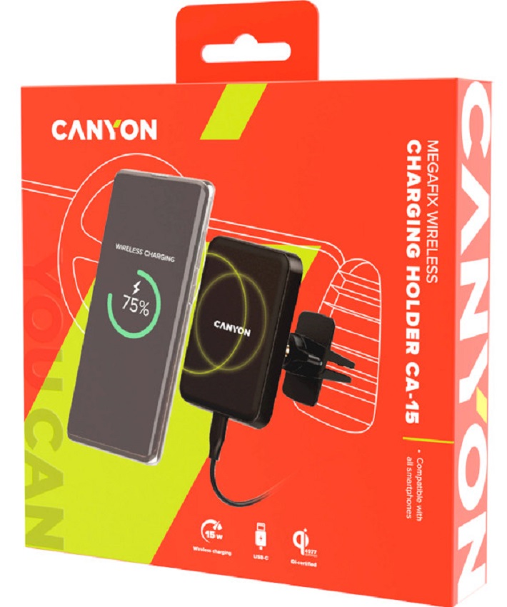 Автотримач CANYON Car holder MegaFix C-15 Black (CNE-CCA15B) · 5