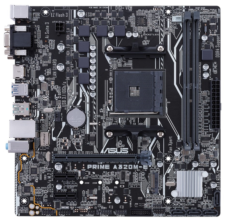 

Материнская плата Asus PRIME A320M-E (AM4 A320) mATX