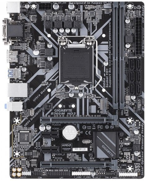

Материнская плата Gigabyte B360M HD3 (s1151 B360) mATX
