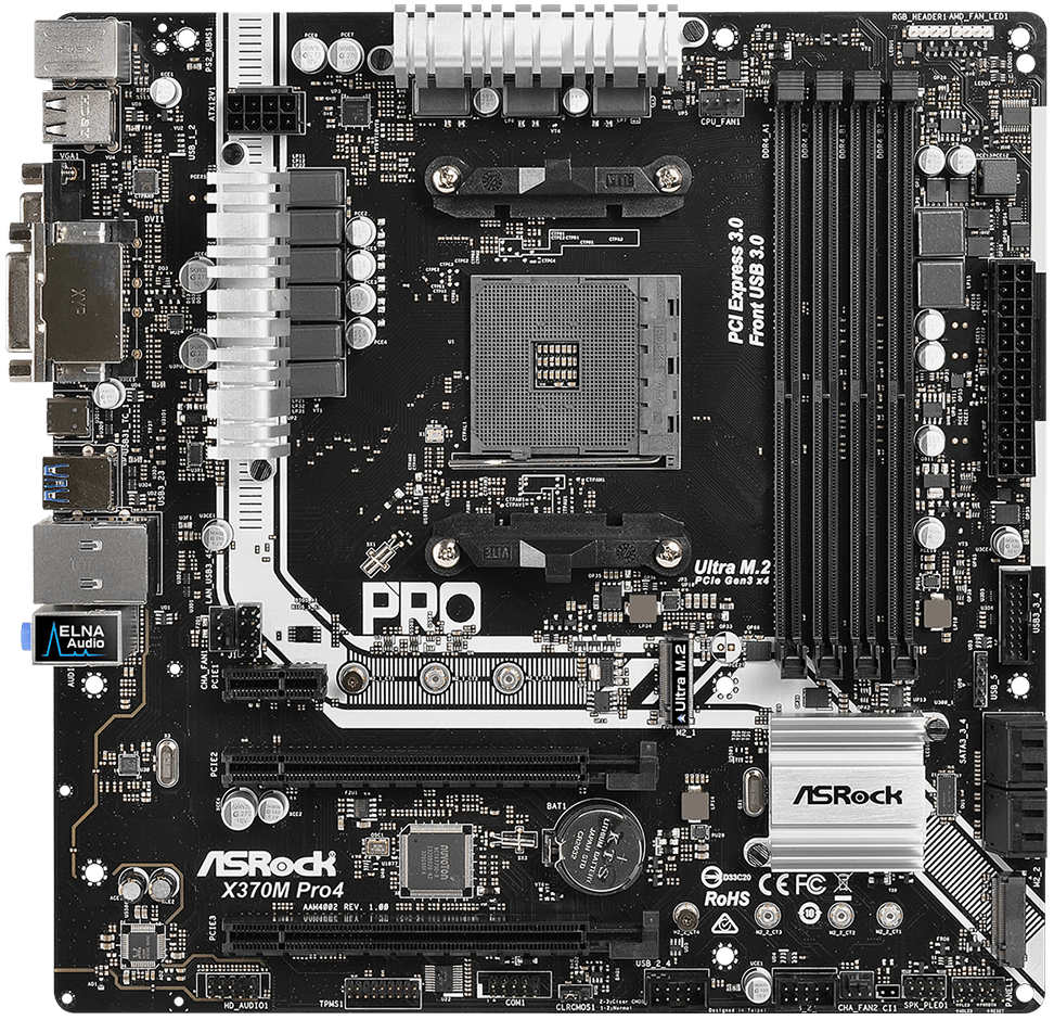 

Материнская плата ASROCK X370M PRO4 (AM4 X370) mATX