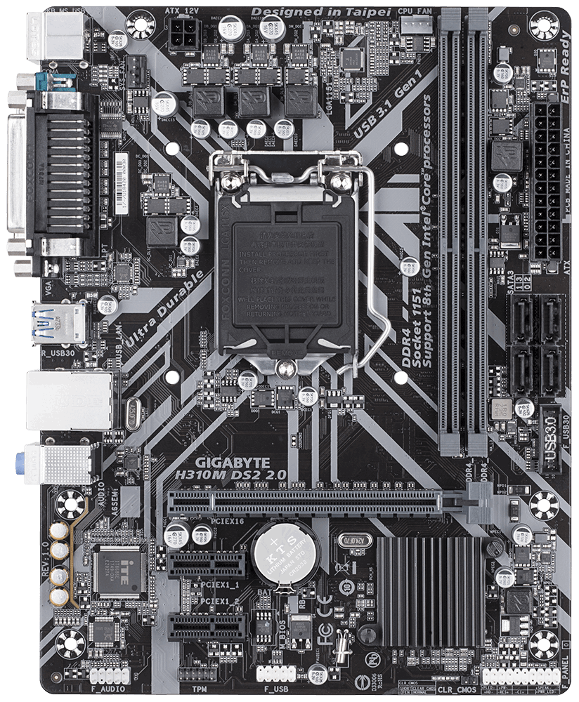 

Материнская плата GIGABYTE H310M DS2 2.0 (s1151 H310) mATX