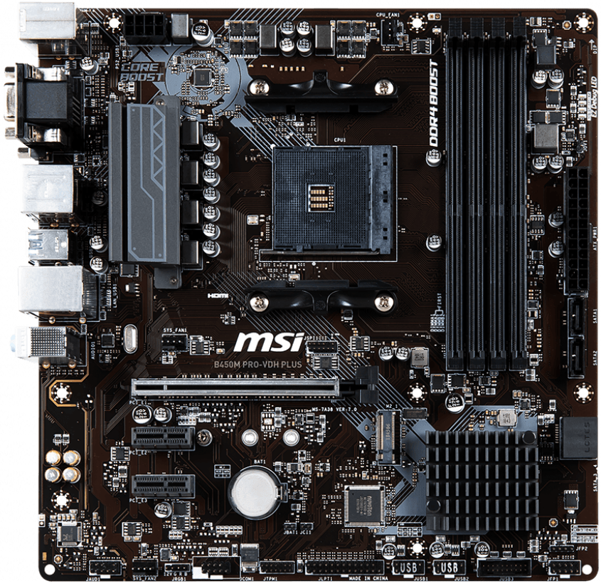 

Материнская плата MSI B450M Pro-VDH Plus (AM4 B450) mATX
