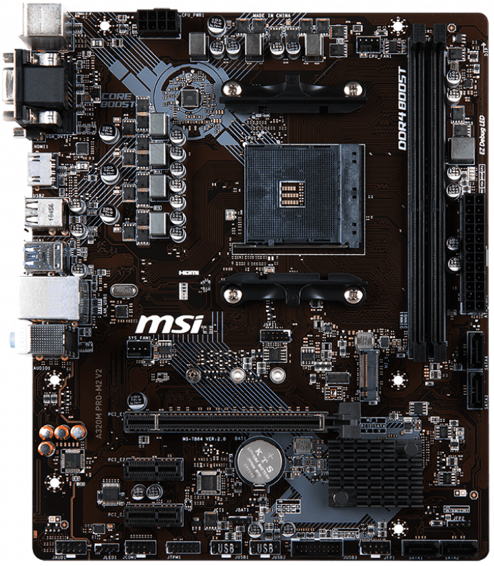 

Материнская плата MSI A320M Pro-M2 V2 (AM4 A320) mATX