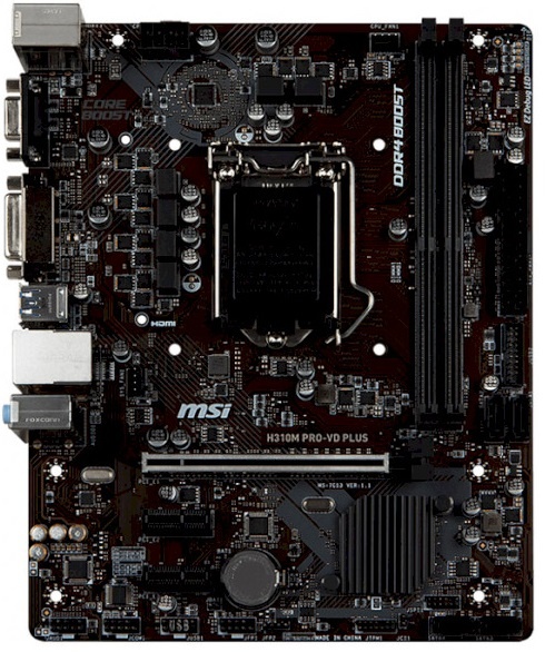 

Материнская плата MSI H310M PRO-VD Plus (s1151 H310) mATX