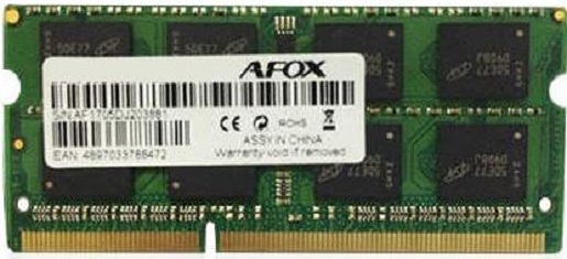 

Память SoDimm AFOX 1x4Gb DDR3 1600Mhz (AFSD34BK2P)