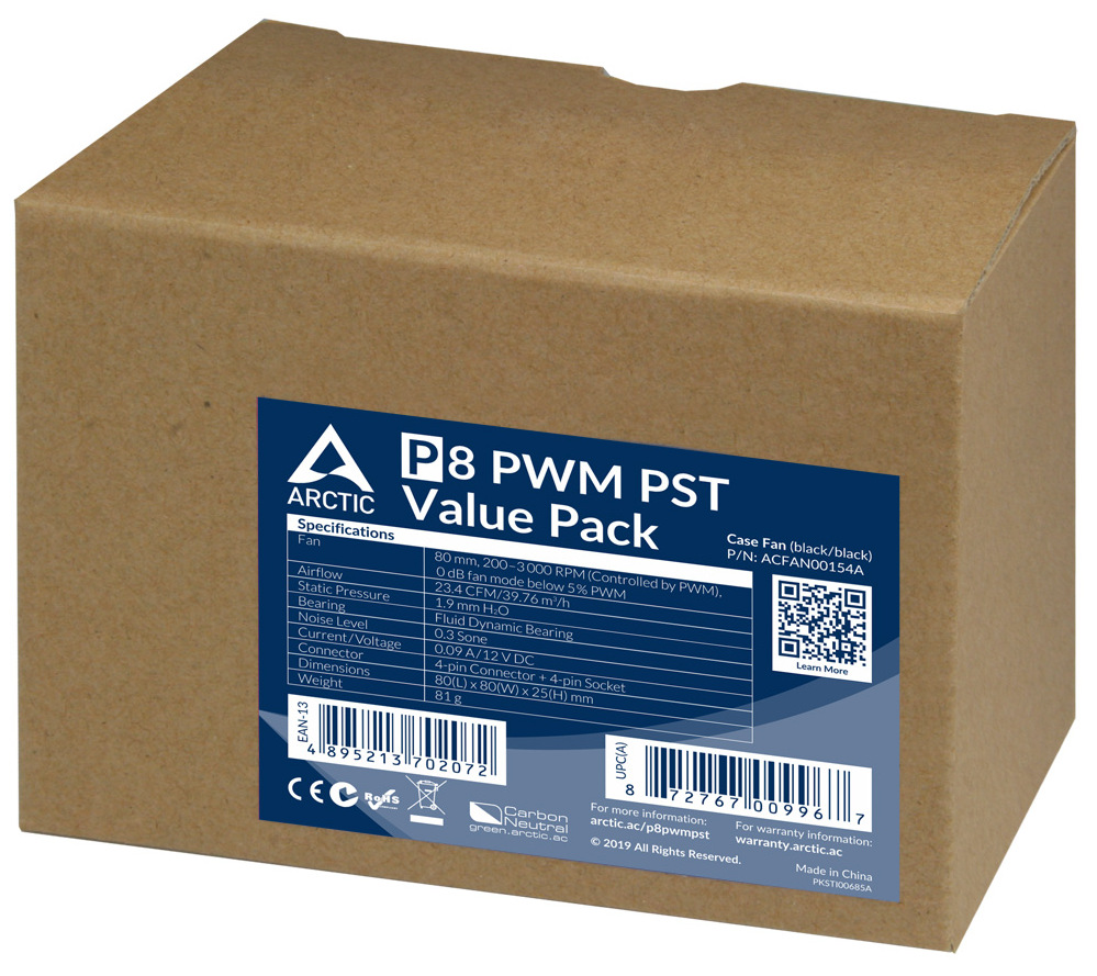 Кулер для корпуса ARCTIC P8 PWM PST 5 шт Black (ACFAN00154A) · 3