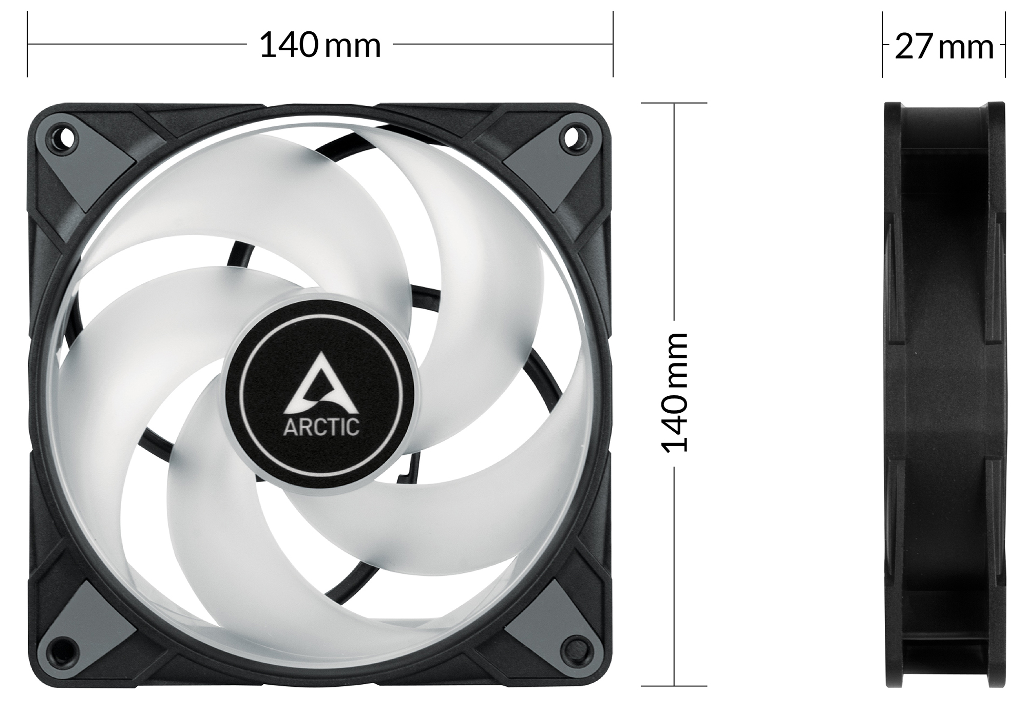 Кулер для корпуса ARCTIC P14 PWM PST A-RGB 140mm (ACFAN00239A) · 4
