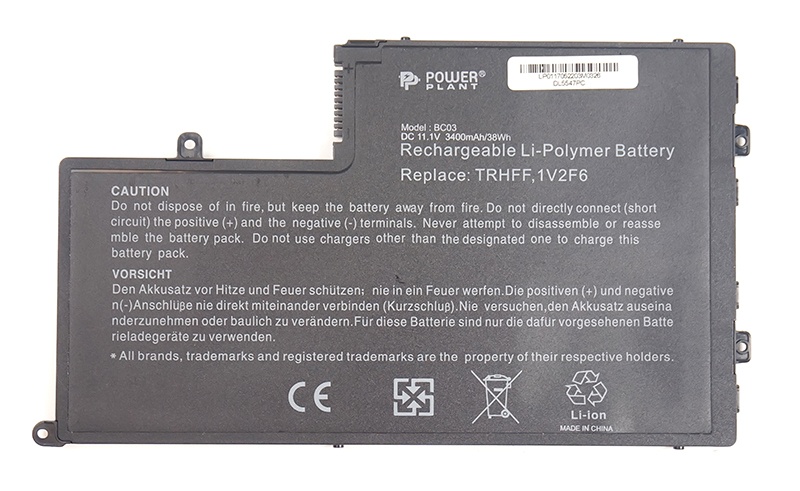 Аккумулятор POWERPLANT для ноутбуков Dell Inspiron 15-5547 Series (TRHFF DL5547PC) 11.1V 3400mAh (NB440580) в Киеве