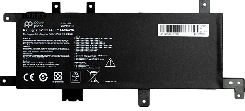 Акумулятор POWERPLANT для ноутбуків ASUS VivoBook A580U (C21N1634) 7.6V 4400mAh (NB431144) в Києві