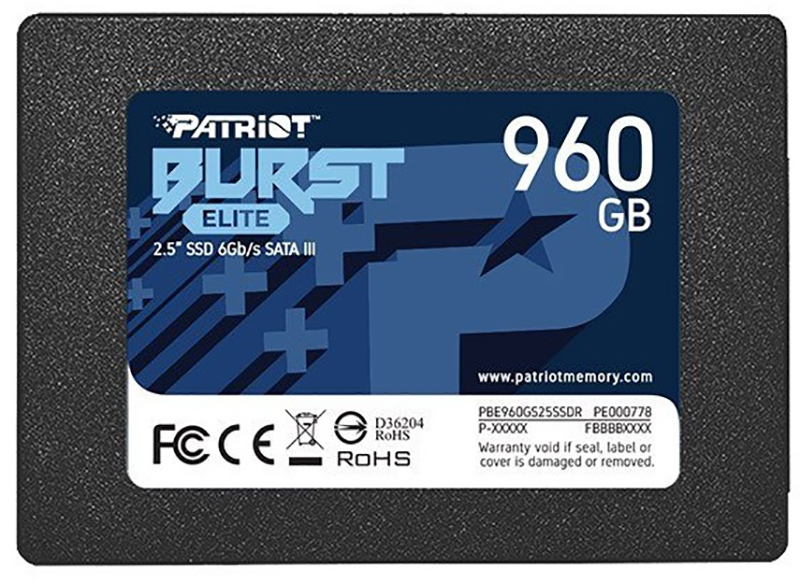 Накопичувач SSD PATRIOT Burst Elite SATA3 960GB (PBE960GS25SSDR) в Києві