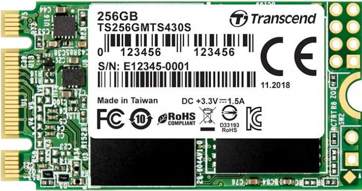 Накопитель SSD TRANSCEND MTS430S 256GB M.2 SATA (TS256GMTS430S) в Киеве