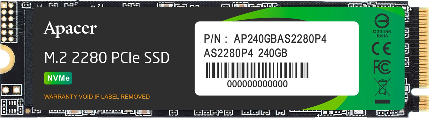 Накопитель SSD APACER AS2280P4 240GB M.2 NVMe (AP240GAS2280P4-1) в Киеве