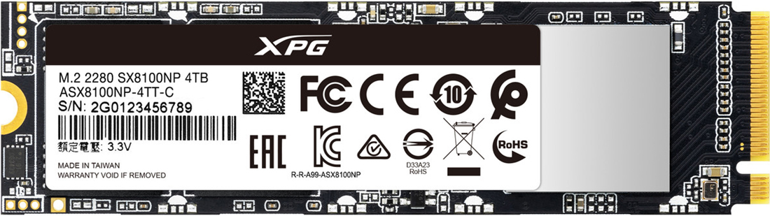 ᐉ Накопитель SSD ADATA XPG SX8100 4TB M.2 NVMe PCIe (ASX8100NP