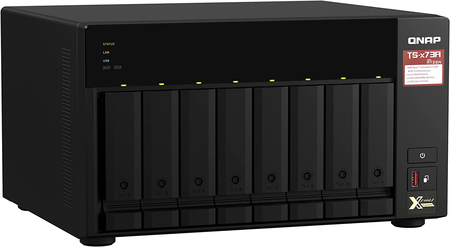 Мережеве сховище QNAP TS-873A-8G USB/LAN Black · 3