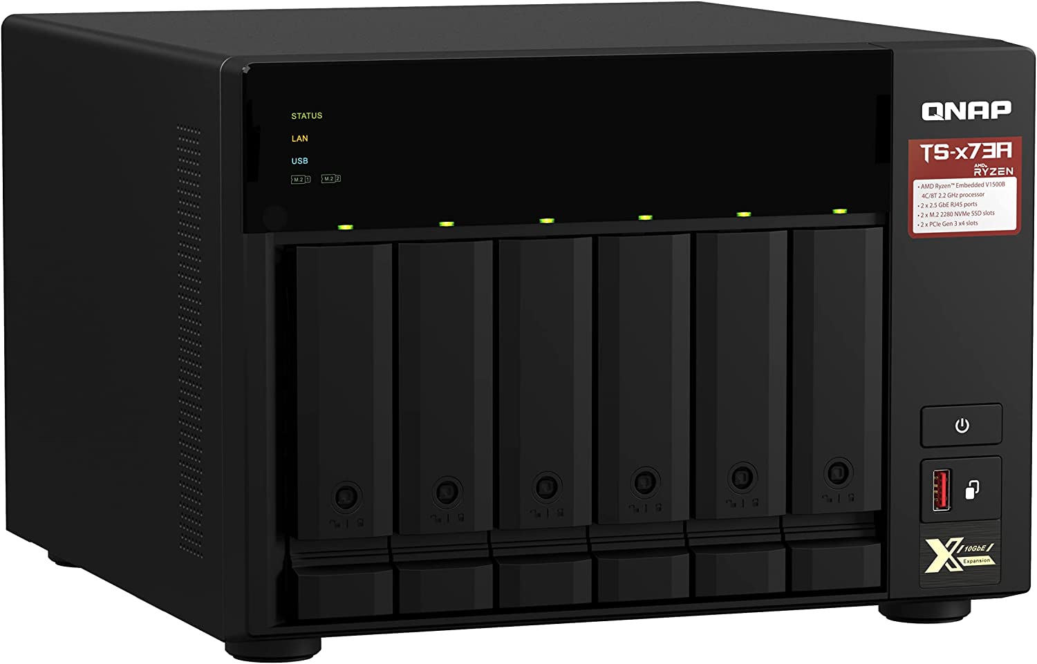 Мережеве сховище QNAP TS-673A-8G USB/LAN Black · 2