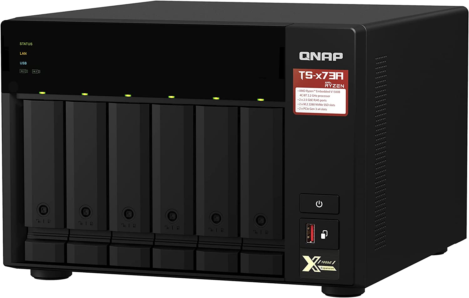 Мережеве сховище QNAP TS-673A-8G USB/LAN Black · 4