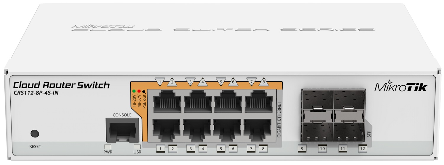 Коммутатор MikroTik Cloud Router Switch 112-8P-4S-IN в Киеве