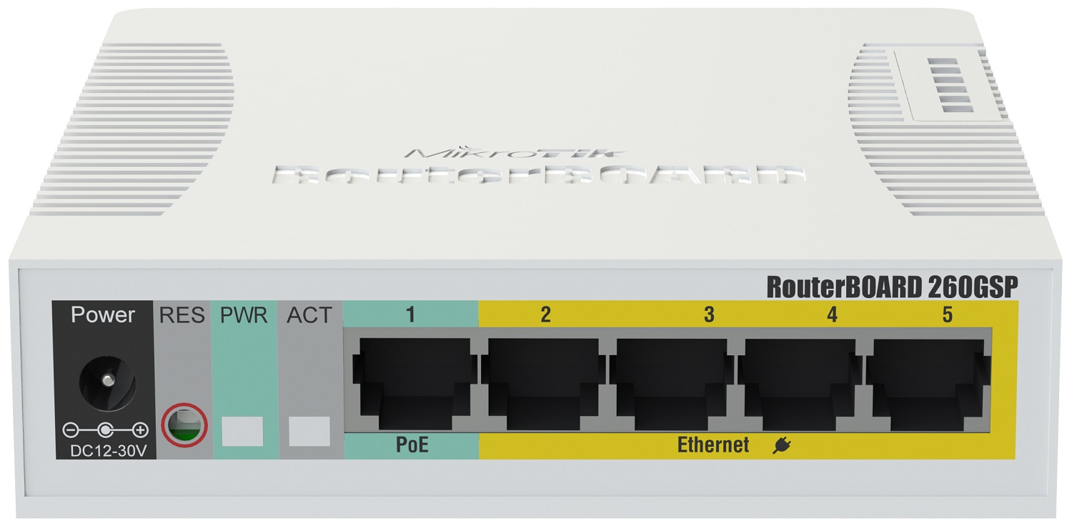 Комутатор MikroTik RouterBoard RB260GSP (CSS106-1G-4P-1S) в Києві