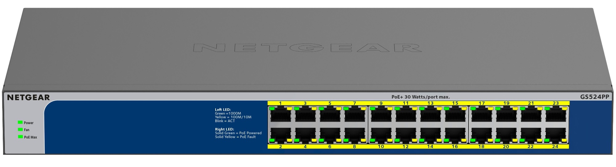 Коммутатор NETGEAR GS524PP 24xGE PoE+ (GS524PP-100EUS) в Киеве