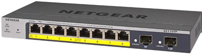 Коммутатор NETGEAR GS110TPv3 8xGE PoE+ 2xSFP (GS110TP-300EUS) в Киеве