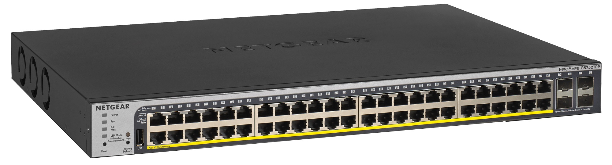 Комутатор NETGEAR GS752TPP 48x1GE PoE+ 4xSFP (GS752TPP-100EUS) в Києві