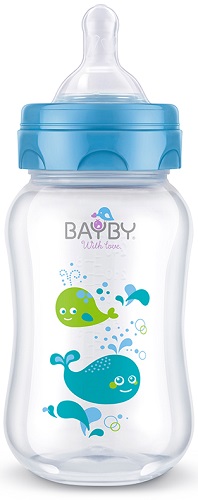 

Бутылочка для кормления Bayby 250мл 0м+ голубая