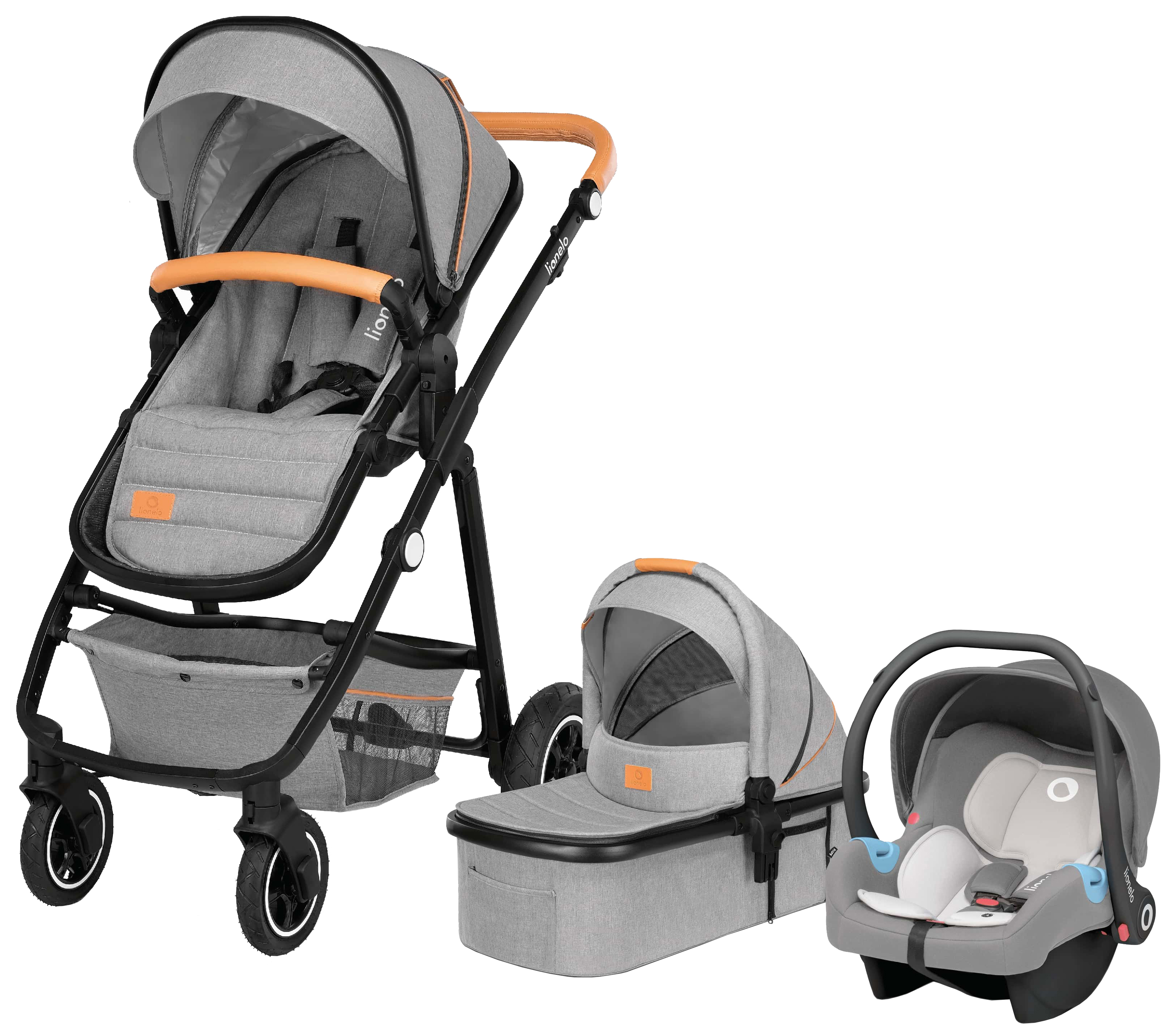 Універсальна коляска 3 в 1 LIONELO Amber Grey Stone (LO-AMBER GREY STONE 3IN1) в Києві