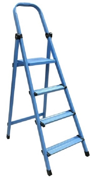 Стремянка WORKS 404 4ст синя (2210307389014) в Києві