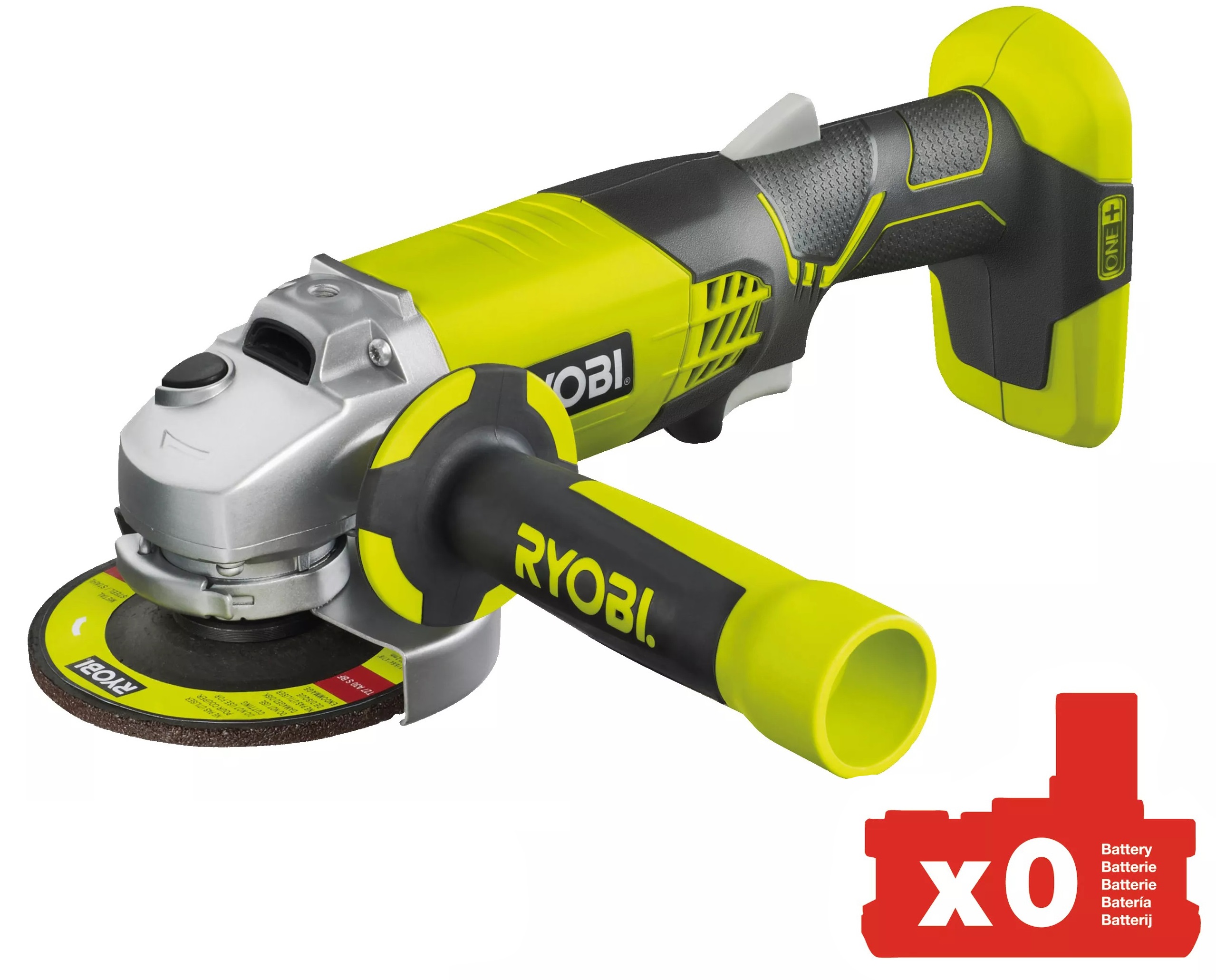 Шлифмашина угловая Ryobi ONE+ R18AG-0 (без АКБ и ЗУ) (5133001903) в Киеве