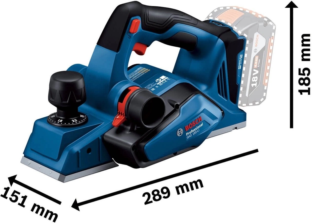 Рубанок BOSCH GHO 185-LI (0.601.5B5.021) · 3