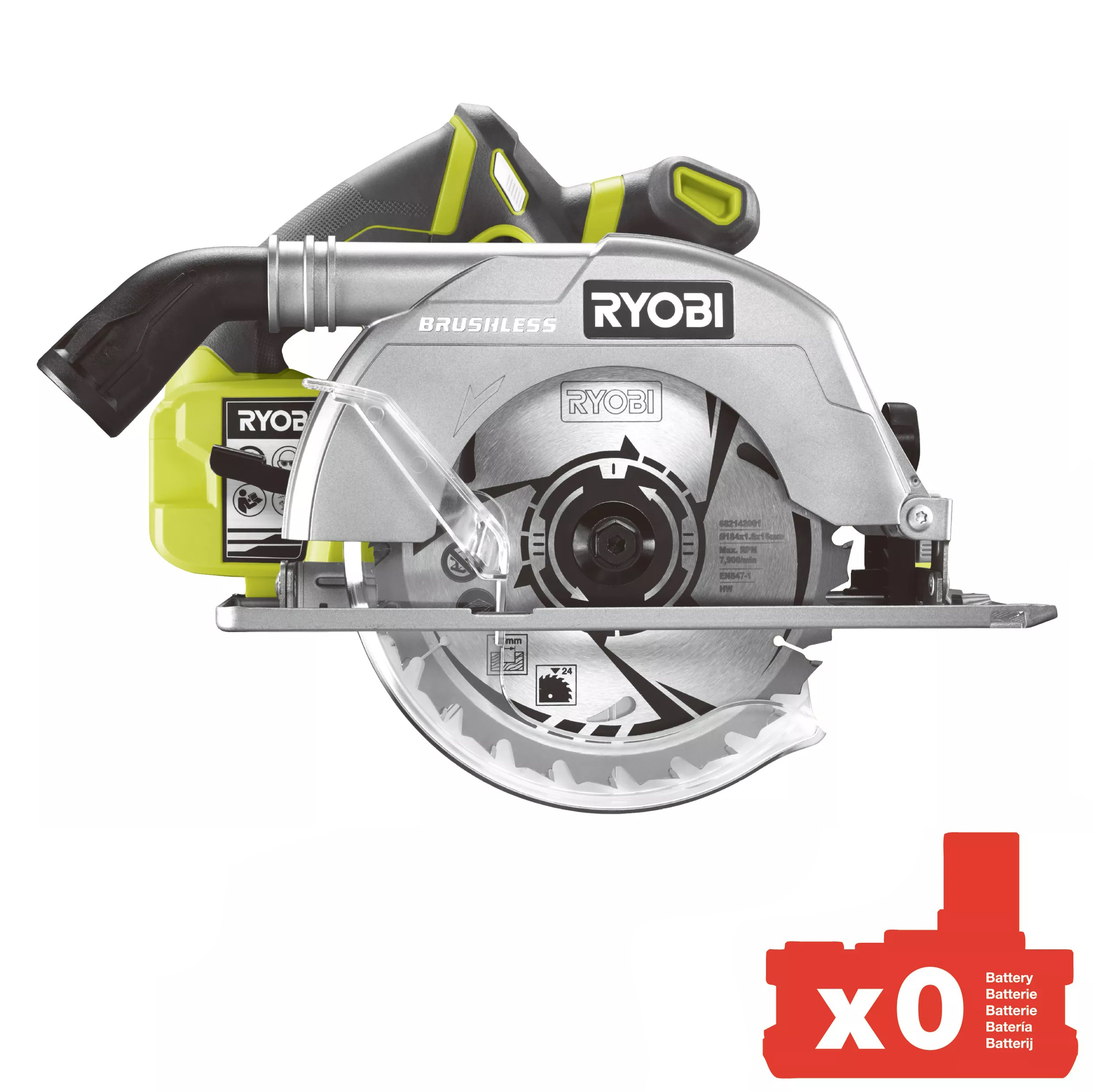 Пила циркулярная Ryobi ONE+ R18CS7-0 (без АКБ и ЗУ) (5133002890) в Киеве