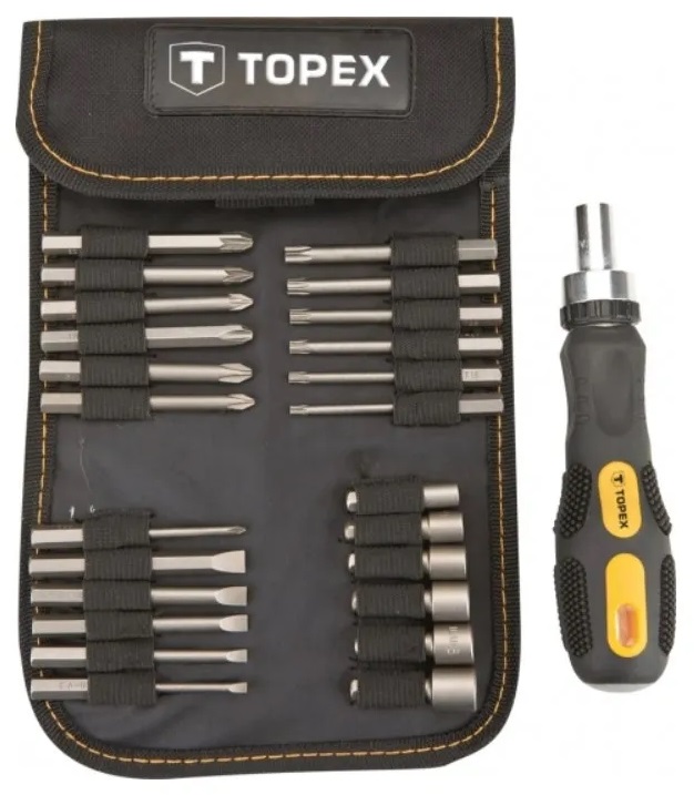 Викрутка та набір насадок TOPEX 26 шт 1/4" (39D352) в Києві