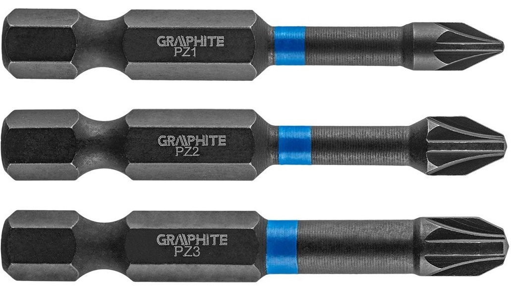 Биты ударные GRAPHITE PZ1/2/3 x 50 мм, 3 шт. (56H542) в Киеве