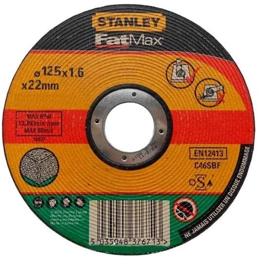 Диск STANLEY отрезной бетон/камень 125x1.6х22 мм тип Flat (STA32617) в Киеве