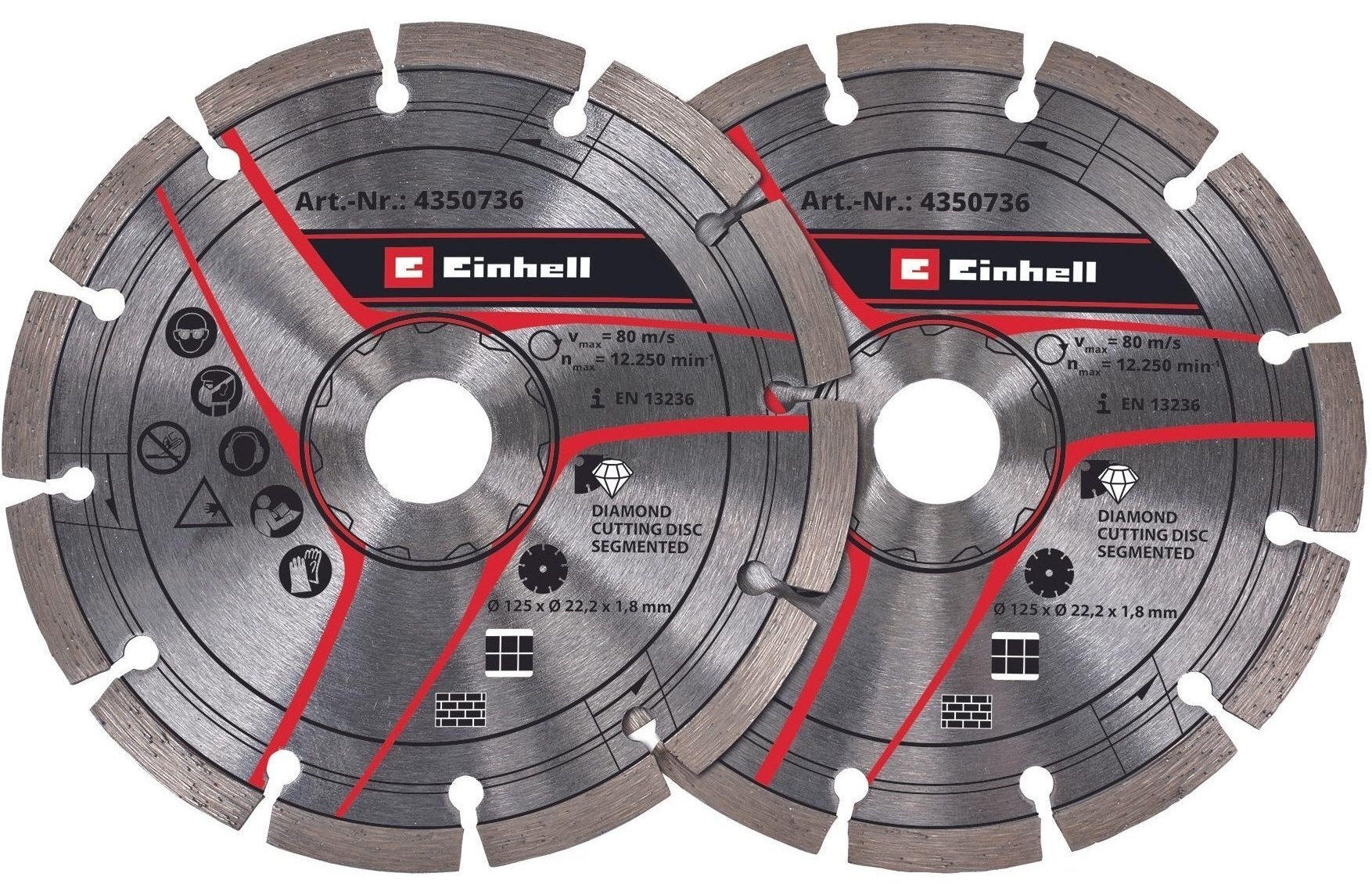 Диск отрезной по бетону EINHELL 125х22.2мм 2 шт (4350736) в Киеве