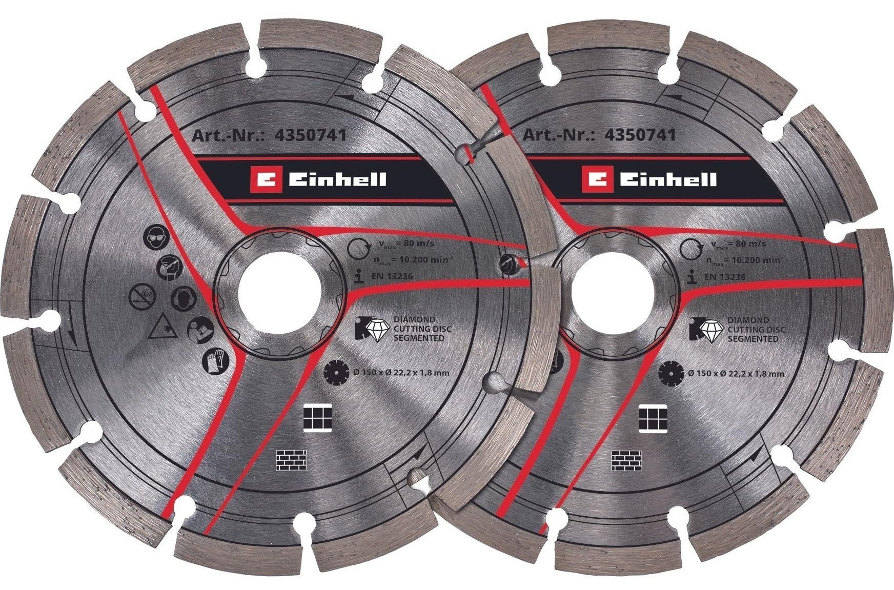 Диск отрезной по бетону EINHELL 150х22.2мм 2 шт (4350741) в Киеве